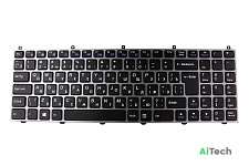 Клавиатура для ноутбука DNS Clevo W650EH серая рамка p/n: MP-12N76SU-4301, 6-80-W6500-281-1D