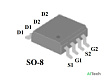 Микросхема AP4957GM P-Channel MOSFET 30V 7.7A SO8 - фото