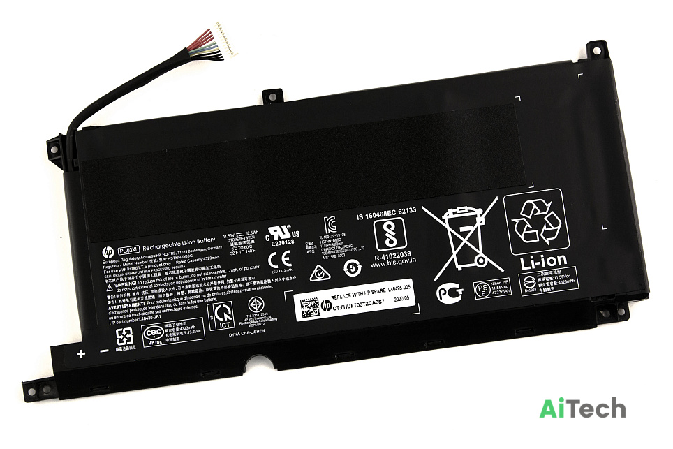 Аккумулятор для HP 15-DK (11.55V 4323mAh) ORG p/n: PG03XL