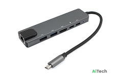 Адаптер Type C на HDMI, USB 3.0*2 + RJ45 + Type C*2