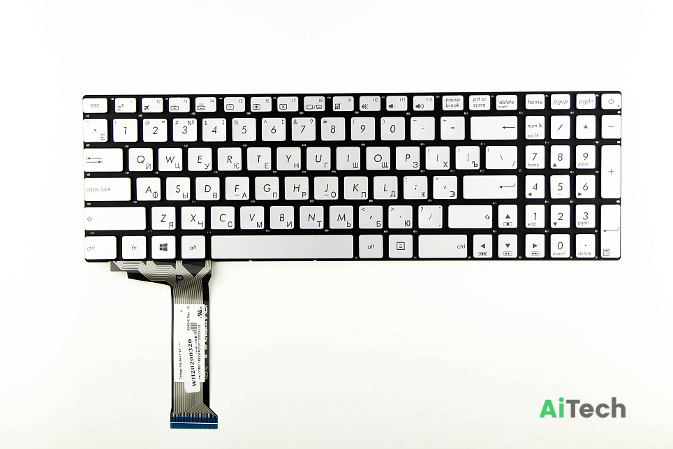 Клавиатура для Asus N551J G551 Серебристая с подсветкой p/n: 0KNB0-662BUI00, 9Z.N8BBC.P1D