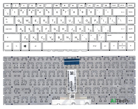 Клавиатура для HP 14-BP белая p/n: NSK-XCGSV, 9Z.NE0SV.G0R