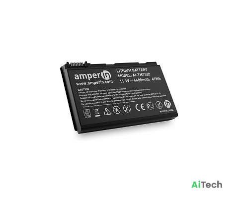 Аккумулятор для Acer Extensa 5220 5620 7220 7620 Amperin (11.1V 4400mAh) p/n: TM00742 TM00752