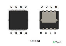 Микросхема MDV1525 P-Channel MOSFET 30V 24A PDFN33