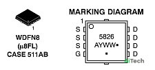 Микросхема NVTFS5826NL N-Channel MOSFET 60V 20A WDFN8