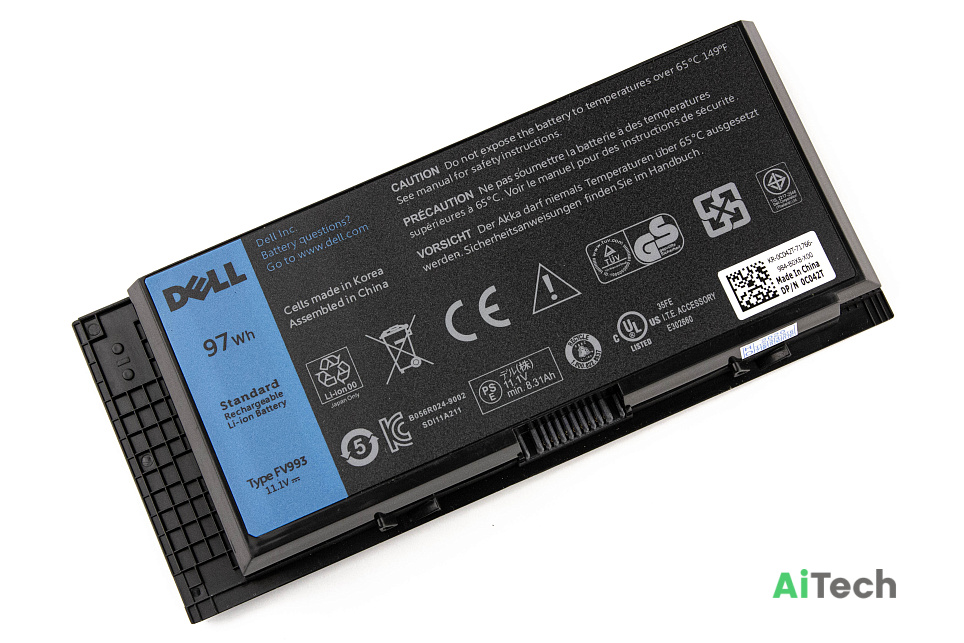 Аккумулятор для Dell M6600 (11.1V 6600mAh) ORG p/n: 312-1176 312-1177 312-1178 312-1354 3DJH7