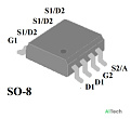 Микросхема AP6901GSM-HF Dual N-Channel MOSFET 30V/7.1A 30V/9.2A SO-8