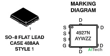 Микросхема NTMFS4927NT1G N-Channel MOSFET 30V 38A SO-8FL bulk