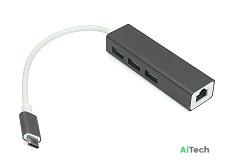 Адаптер Type-C на USB 3.0*3 + RJ45