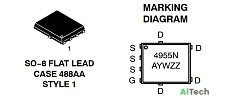 Микросхема NTMFS4955NT1G 4955N MOSFET N-CH SO8FL bulk