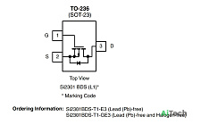 Микросхема SI2301BDS-T1-GE3 P-Channel MOSFET 20V 2.2A SOT23