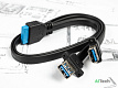 Кабель USB 3.2 Gen1 x2 - USB 3.2 (19-pin, папа)  - фото