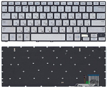 Клавиатура для ноутбука Samsung 730U3E 740U3E NP740U3E серебро с подсветкой  p/n: BA75-04469K