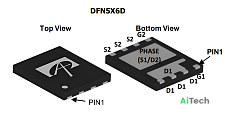 Микросхема AON6998 Dual N-Channel MOSFET 30V 50A DFN5x6D bulk