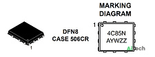 Микросхема NTMFD4C85N Dual N-Channel MOSFET 30V 49A DFN8