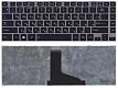Клавиатура для ноутбука Toshiba C840 L840 M840 P840 черная + серая рамка подсветка p/n: 9Z.N7SSQ.001 - фото